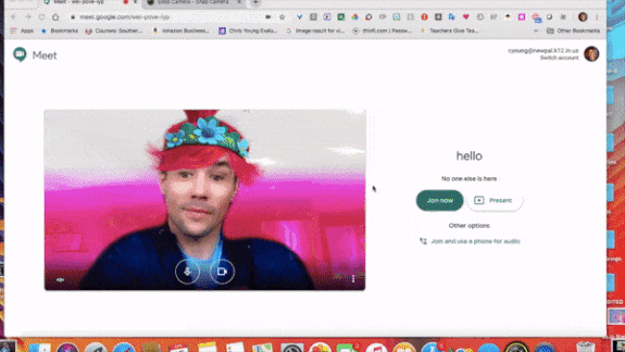 Instructional Design - Snap Zoom meeting background option