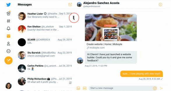 Twitter DMs