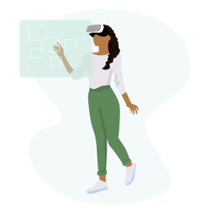 black woman with VR goggles