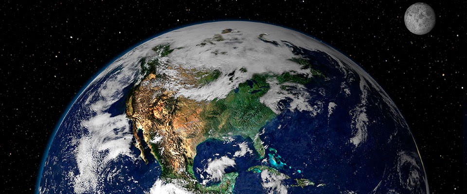 Earth from space view of the Earth and Moon from space
