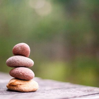 balancing rocks on a table
