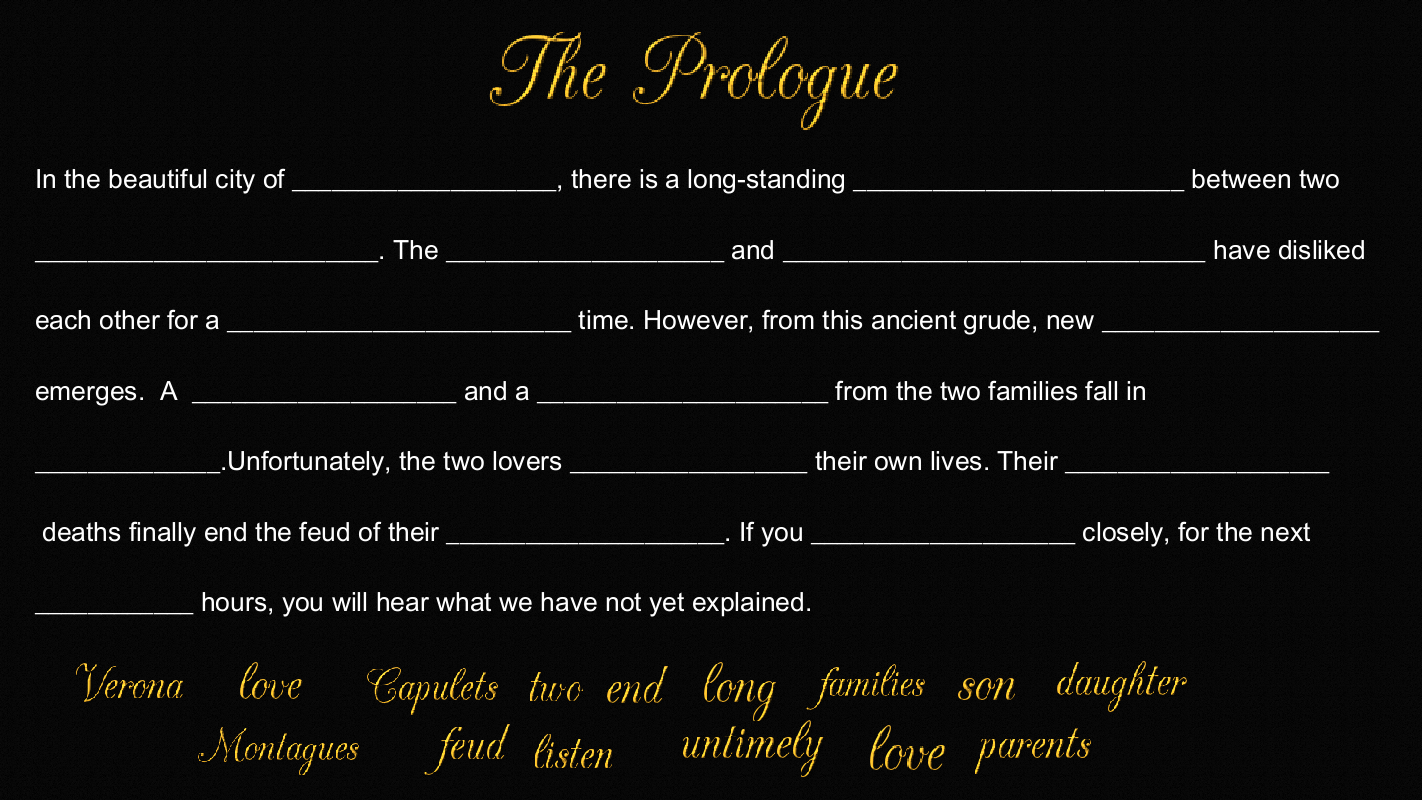 The Prologue Cloze - Jamboard Cloze, The Prologue - Jamboard Google