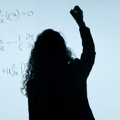 teaching doing math on white board