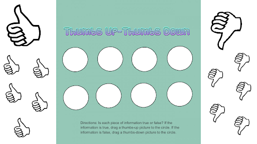 Jamboard screenshot - thumbs up/thumbs down