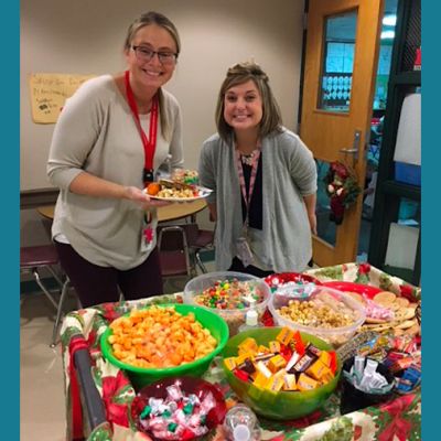 teachers at a snack cart