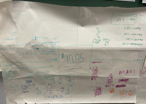 Math problem - classroom math project written out