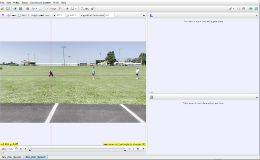 Tracker Window - Coordinate Axis Tracker window