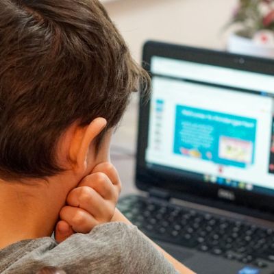young student frustrated at computer
