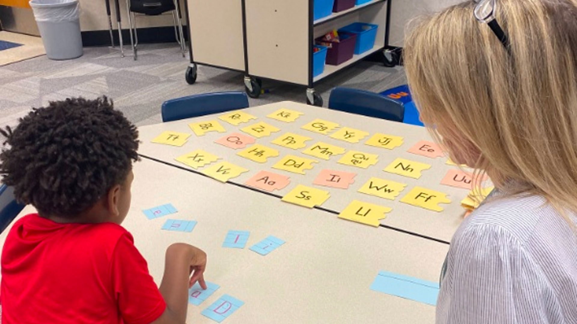 KInL - Power of Collaboration teacher and student working on flashcards
