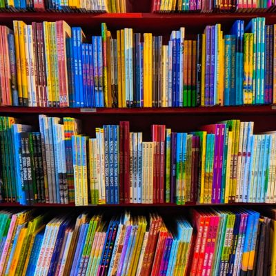 book shelves full of books