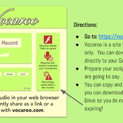 Vocaroo Instructional Sheet