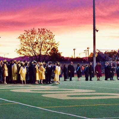 High School Graduation at Dusk