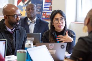 Teachers in discussion.
