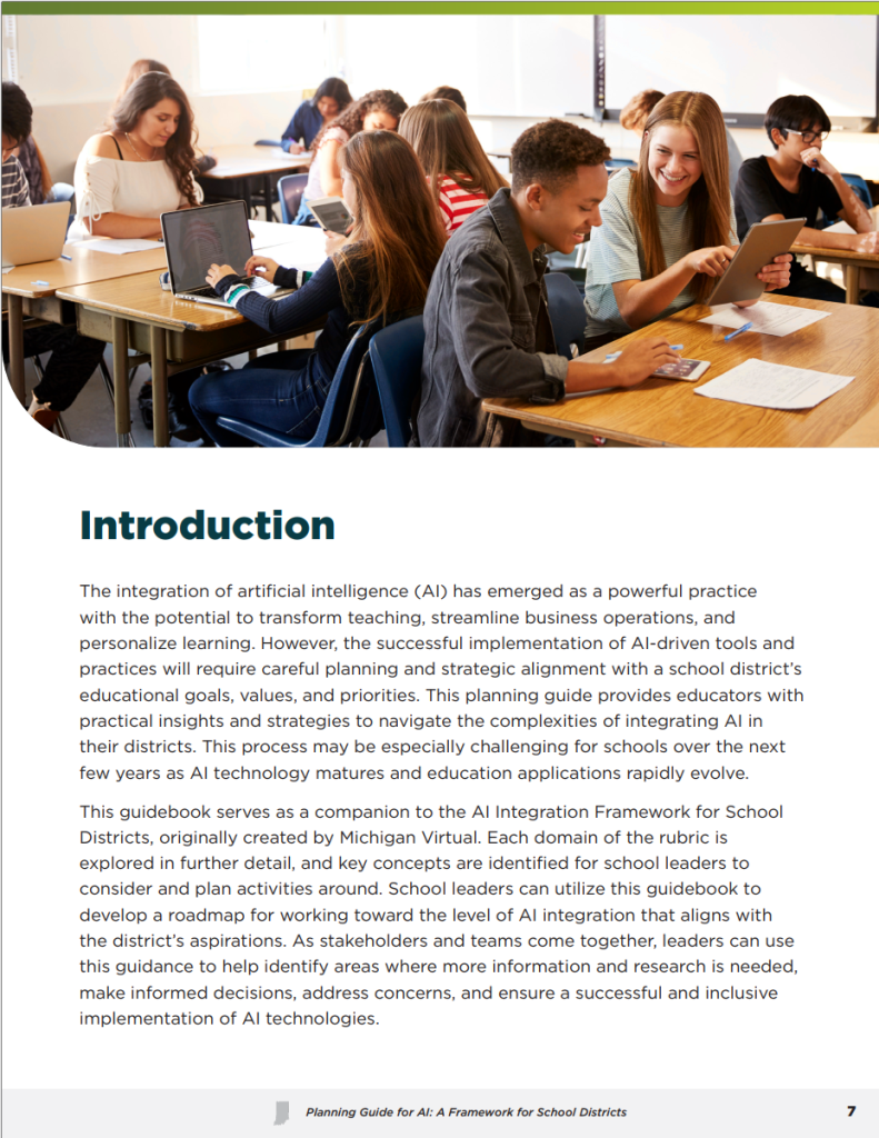 Planning Guide for AI: A Framework for School Districts