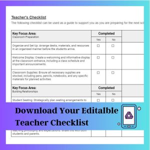 Teacher Checklist