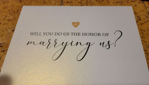 Invitation for marrying someone at a wedding.