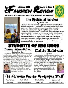 Student Newspaper, first page.