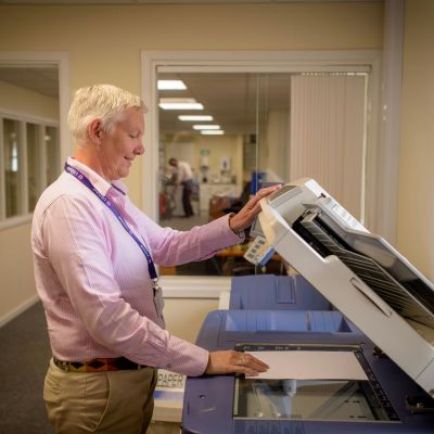 Person using the copier.