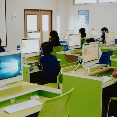 Students in a computer lab.