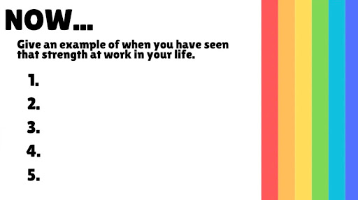 Screenshot Examples of strengths chart.