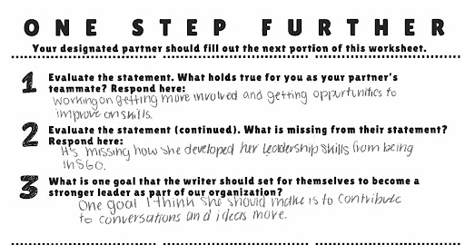 Screenshot One Step Further Worksheet