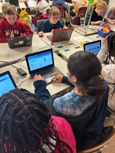 Students using chromebooks.
