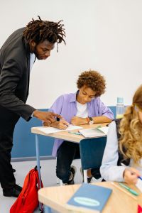 Teacher with a student.