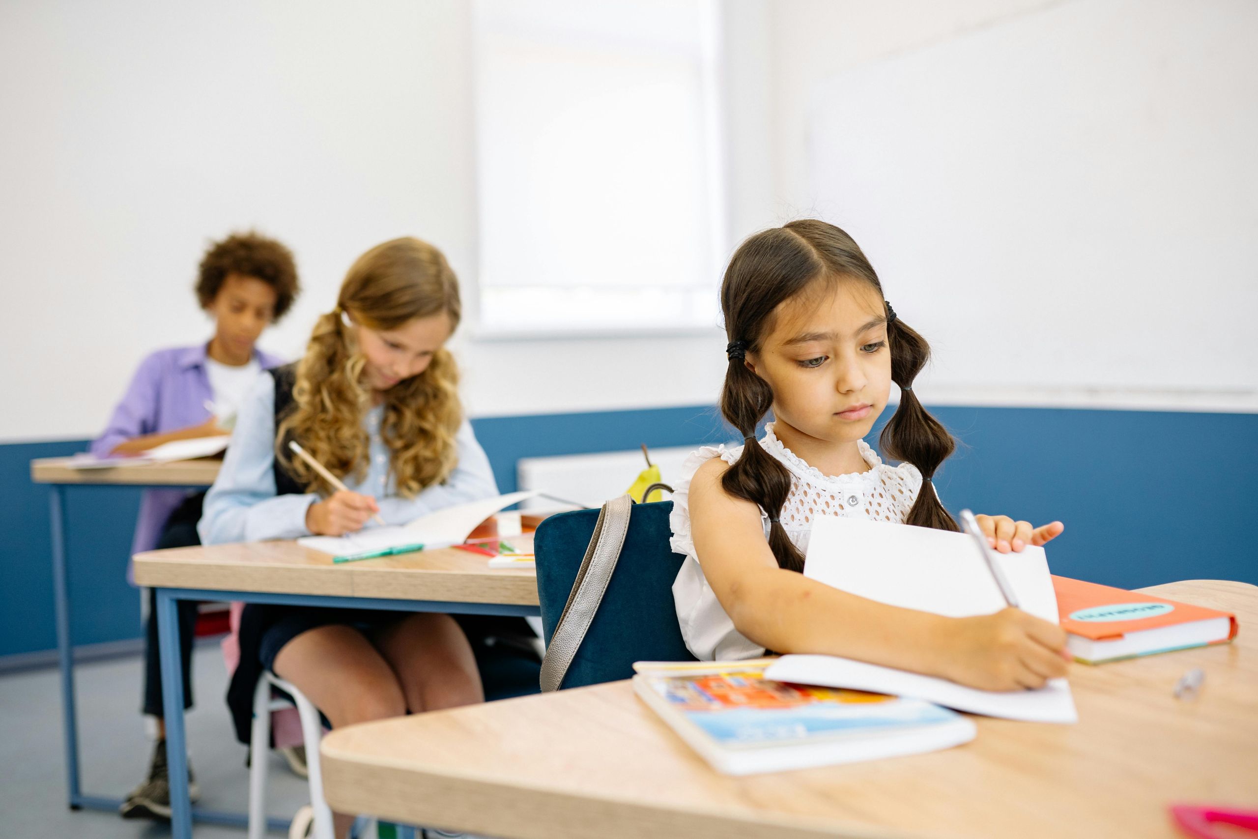Students in a classroom.